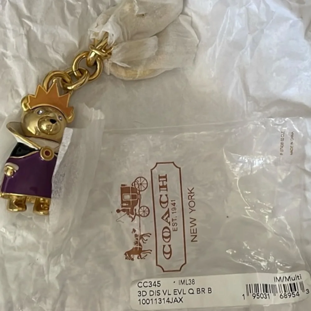 COACH X DISNEY 3D EVIL QUEEN BEAR BAG CHARM KEYCHAIN